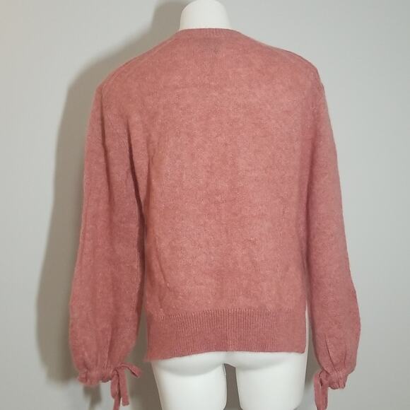 NWT 3.1 PHILLIP LIM Lofty Alpaca Blend Shirred Cuff Sweater In Dusty Coral - Picture 5 of 8